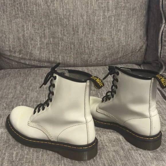 Dr. Martens White Leather Boots - Picture 2 of 8